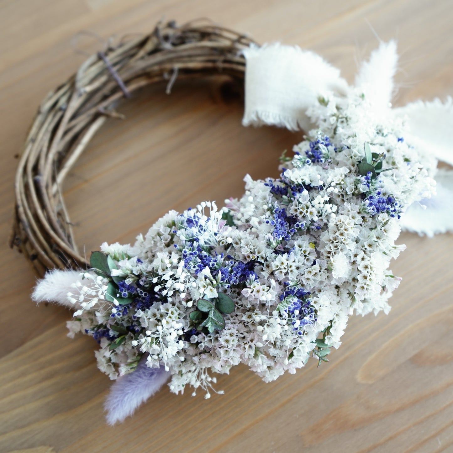 ピンクスターチスのファンタジーリース